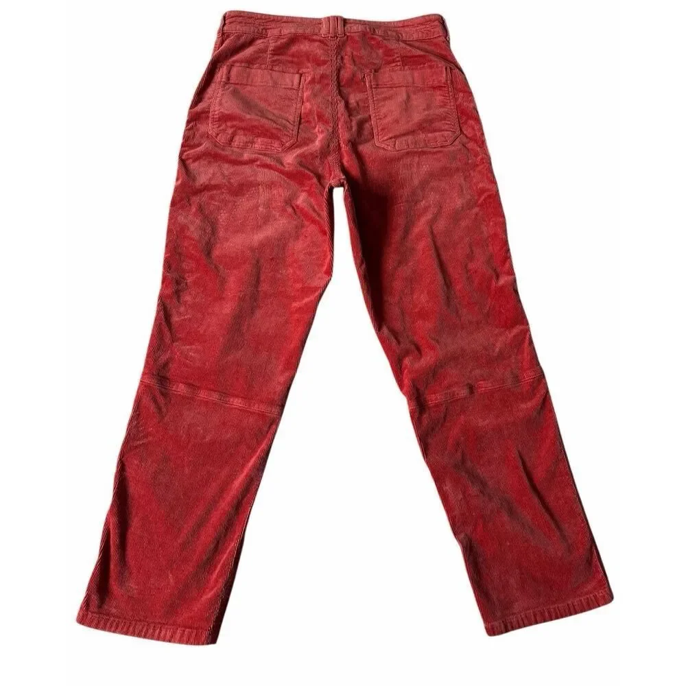Anthropologie Pilcro Corduroy Pants‎ The Wanderer Relaxed Leg Salmon Red 33 Tall